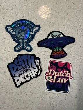 Dutch Bros Sticker Set - Blue, Purple, Pink, Black